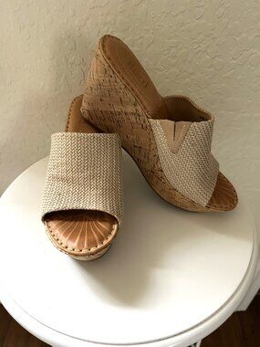 Born Woven Cork Wedges